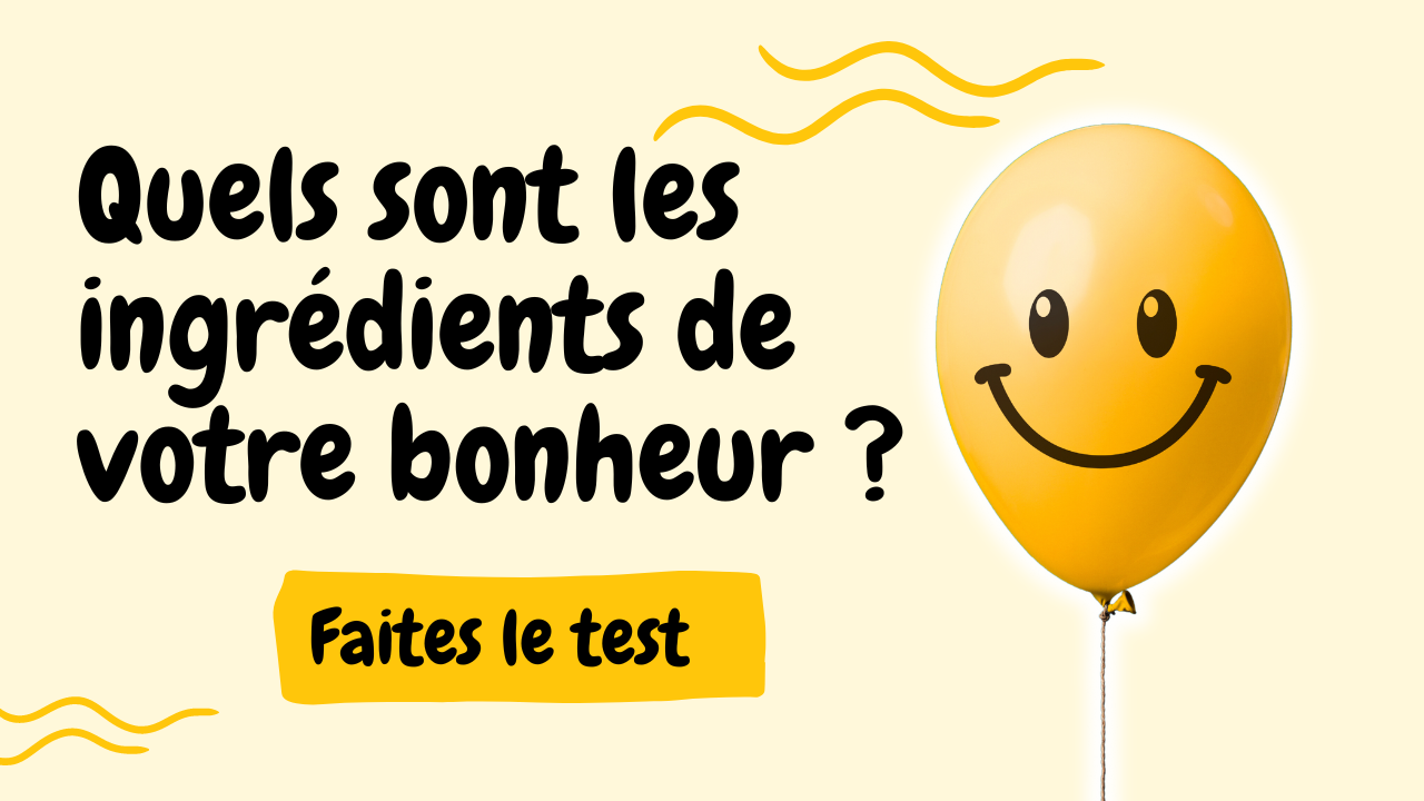 Illustration colorée sur les ingrédients du bonheur